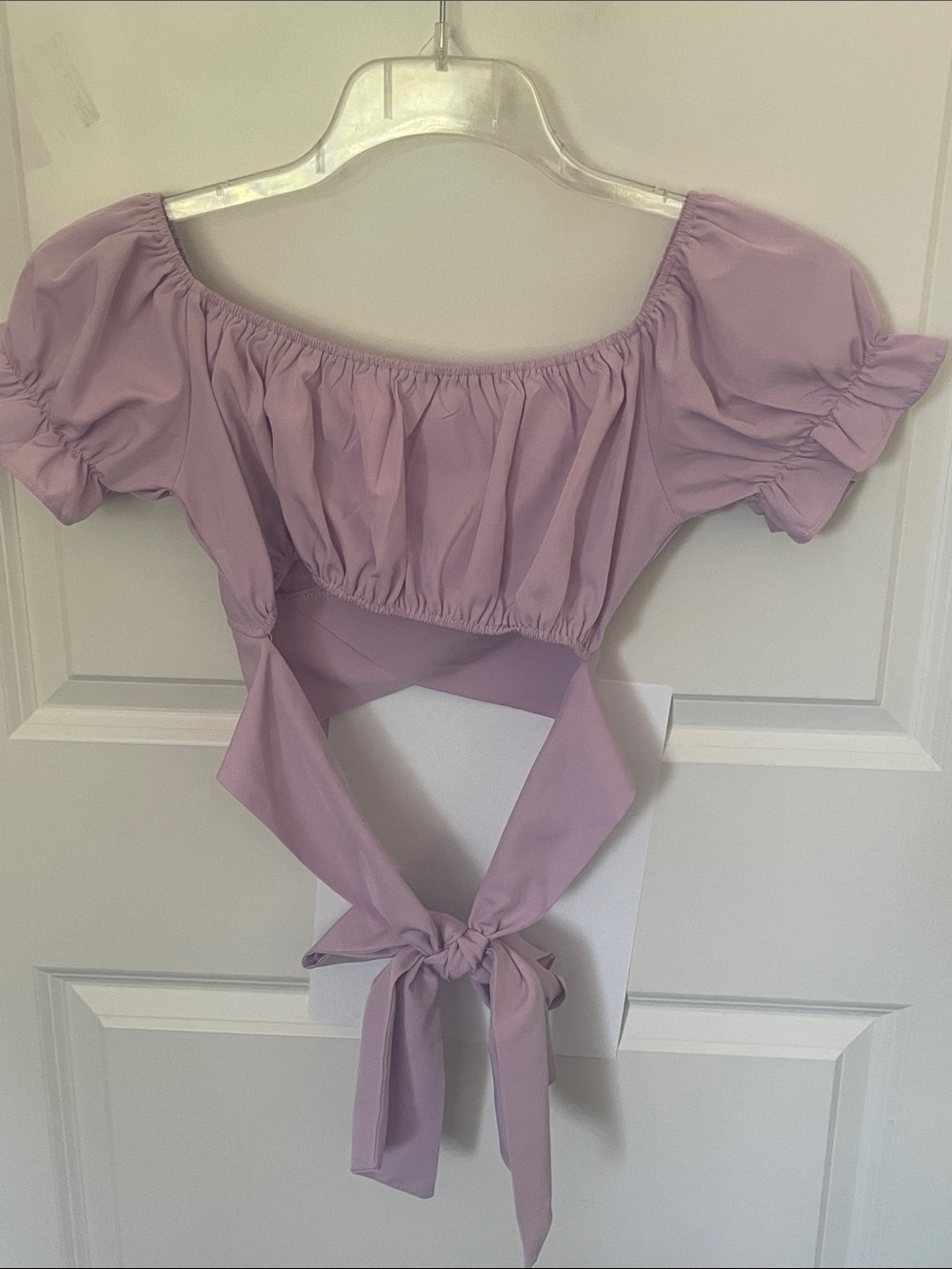 Lyaner Violet Crop Top Small Boho Ruffle - Picture 5 of 7